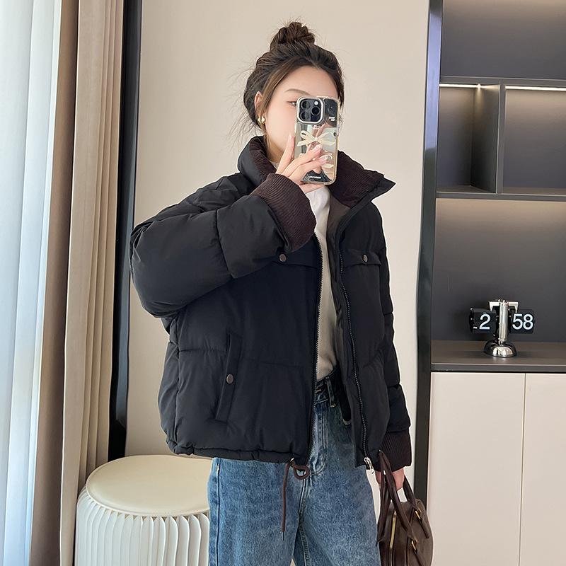Winter New Cotton-padded Clothes Women's Short Loose Stand-up Collar Down Cotton-padded Clothes Women's Thickened Cotton-padded Jacket