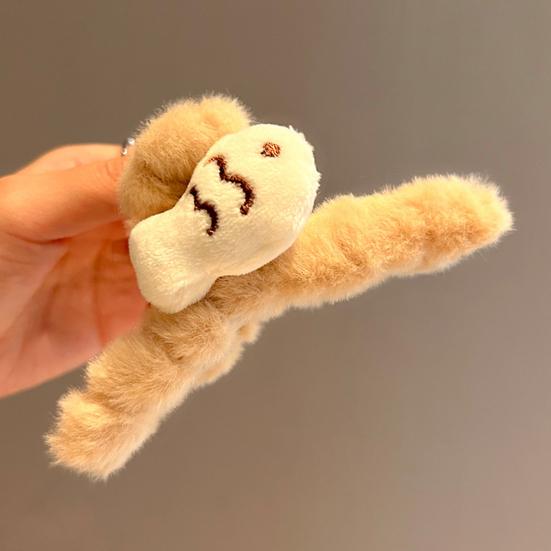 Women Hair Claw Soft Plush Fish Shape Hair Clip Large Size Back Head Hair Clip Winter Hair Accessory
