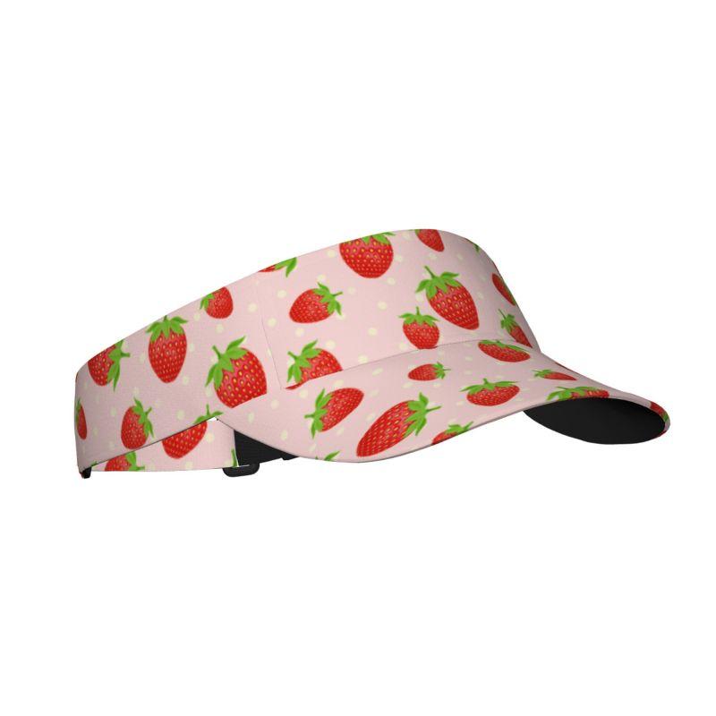 

Strawberry Sports Sun Visor Hats Adjustable Men Women Lightweight Packable Cooling Empty Top Visor Hat for Running Tennis Golf