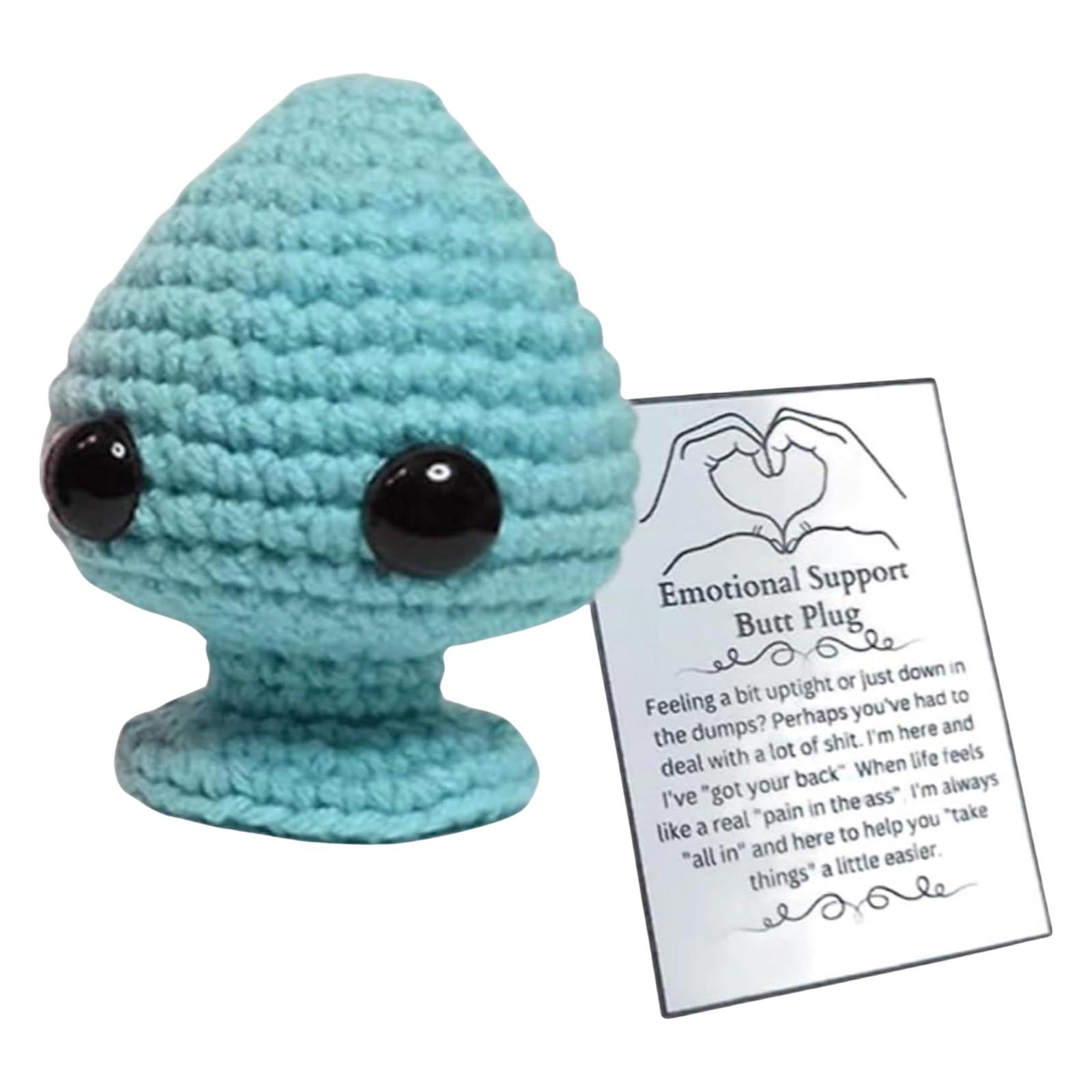 

Вязаная вручную креативная мультяшная милая кукла-украшение для снятия стресса One Size синий