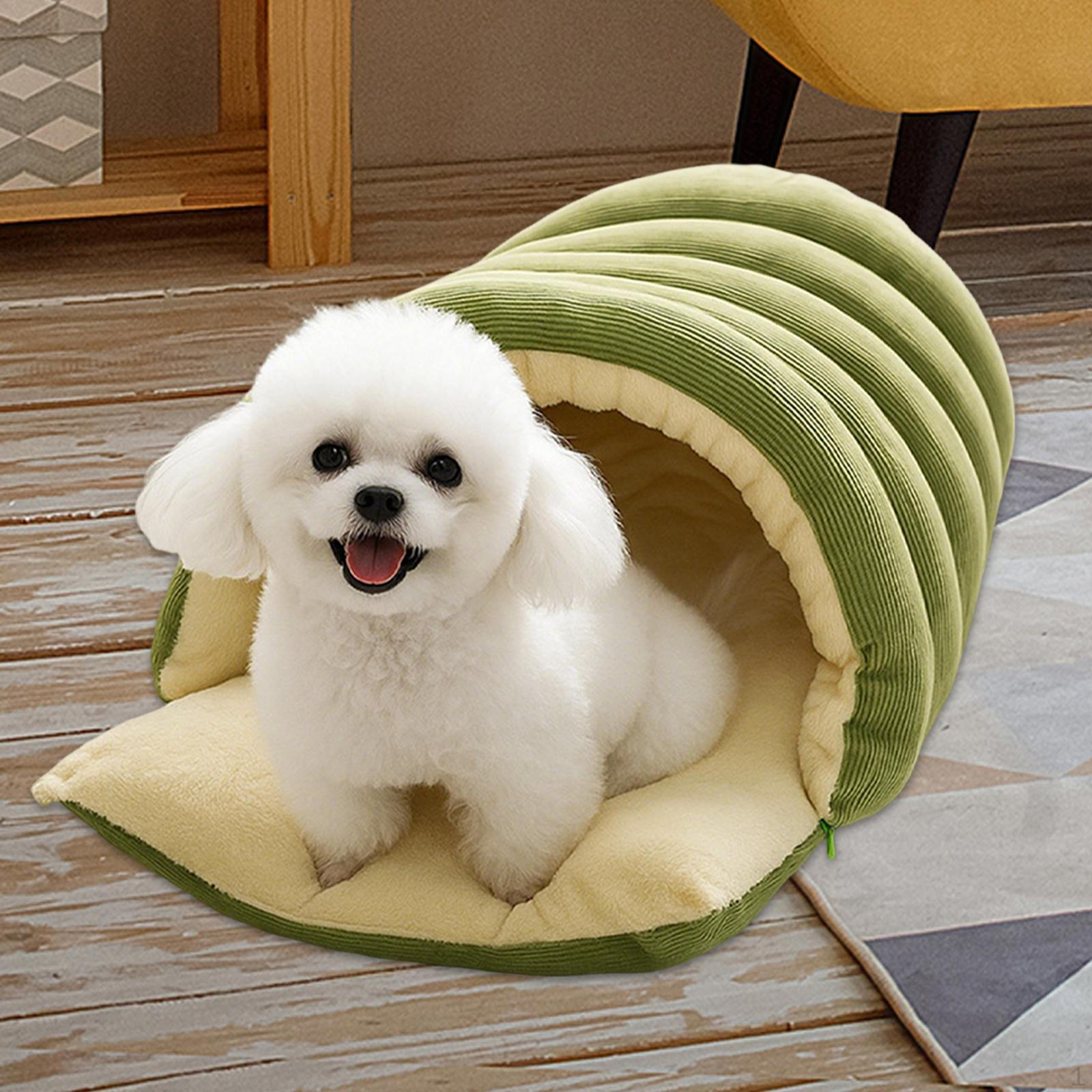 

Pet Cave Soft Convenient Washable Cat Shelter Gifts Comfortable Bed Supplies PP Cottons Multi Green M