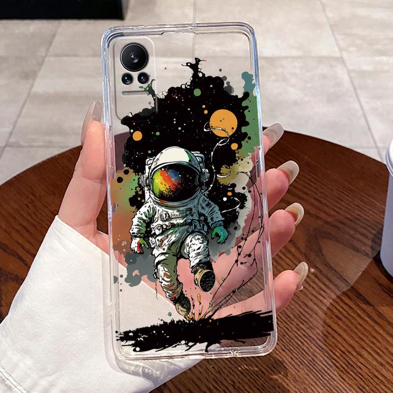Casing For Xiaomi Mi Civi / 1S Ultra Thin Clear Transparent Aesthetic Cute Cat Astronaut Phone Case Back Protective Cover Shell