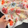 Spring and summer new plant and flower printing large square scarf women's retro style versatile outer decorative silk scarf scarf scarf