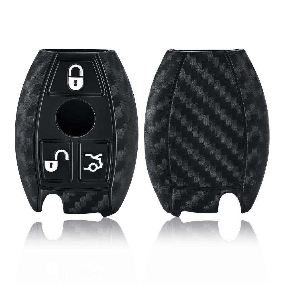 2/3 Buttons Carbon Silicone Car Key Case Auto Key Protector Cover For Mercedes Benz A180 A200 A260 w214 w211 A Classe