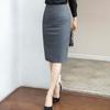 Women's High Waist Mid-Length Summer Skirt with Slit - Work Style, Hip-Wrapped One-Step Design