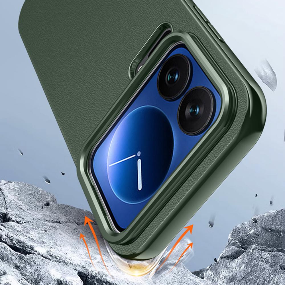 Pentru Xiaomi 17 Carcasă cu Protecție Cameră Kickstand Anti Cădere TPU+PU Capac Spate Telefon