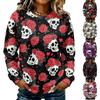 Women's Fashion Long Sleeve Halloween Print Crewneck Sweatshirt Top for Casual Wear