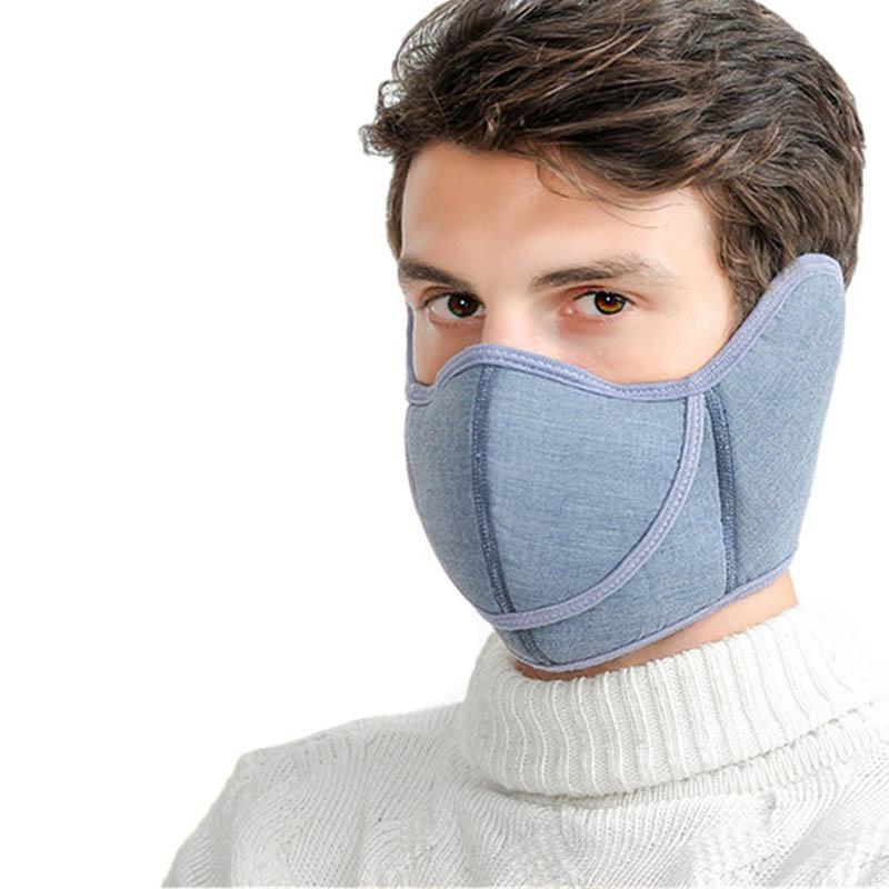 Winter Half Face Mask Thermal Fleece Ear Mouth Cover Neck Warmer Windproof  Breathable Cycling Mask Warm Skiing Hiking Headwear