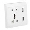 13A Multifunctional Wall Power Outlet Socket with 2 USB Port Home Improvement 110/
