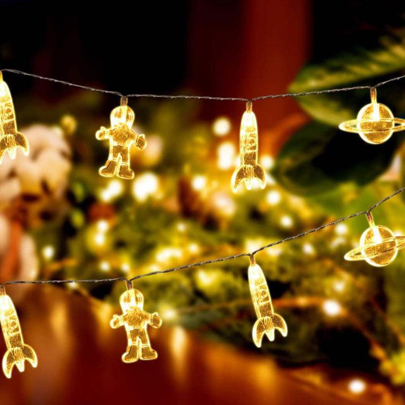 2025 LED Astronaut String Lights - Battery-Powered Decor for Bedroom, Festival, DIY, Outdoor, Colorful LED Lights 1.5m 10 LEDs
