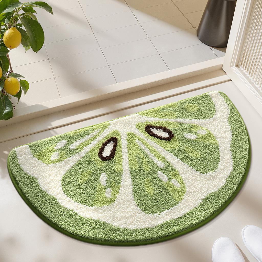 2026 Simple Fruit Bathroom Floor Mat Toilet Semicircular Absorbent Carpet Toilet Non-slip Mat Door Mat