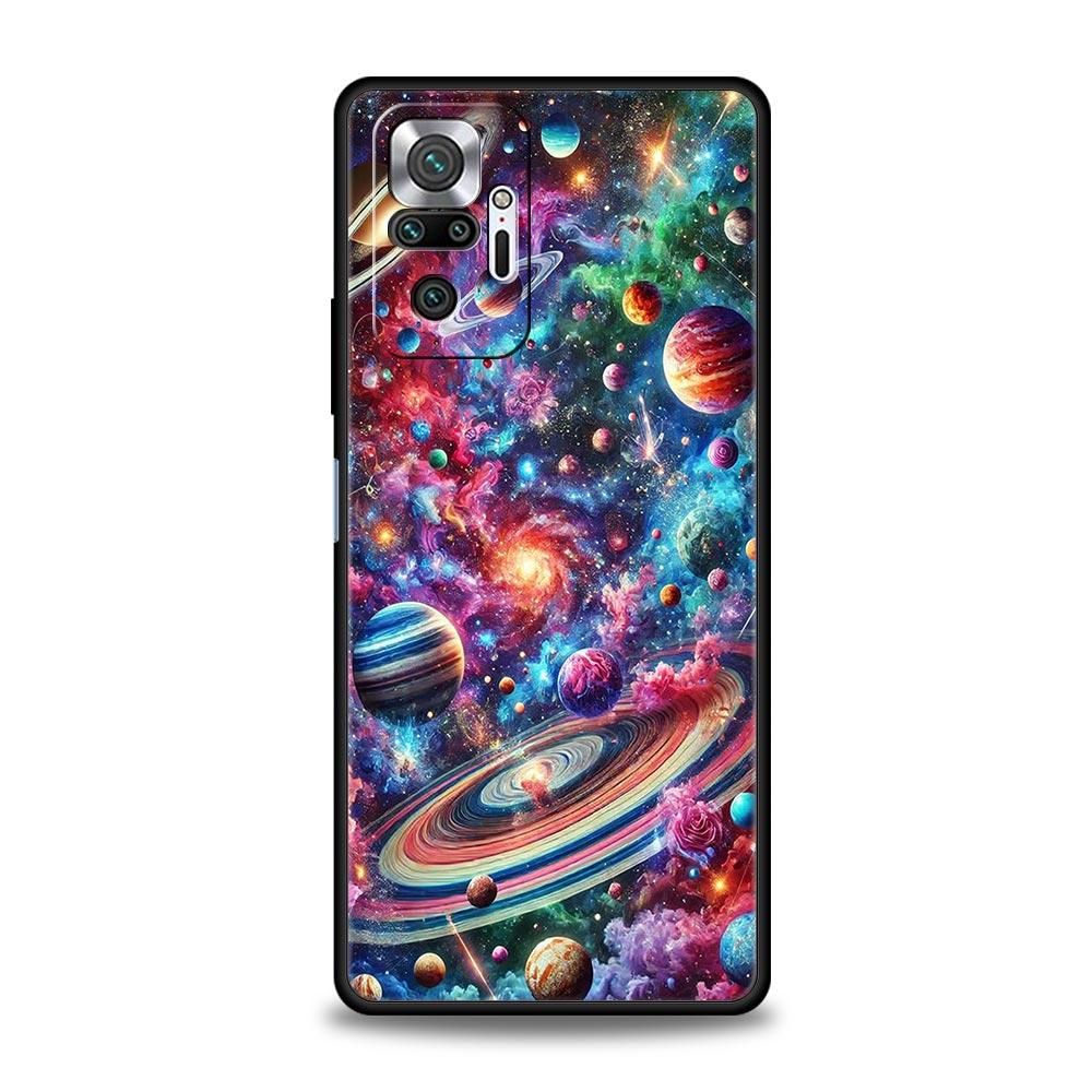Universe Starry Sky Moon Phone Case Cover for Redmi 14C 10C Note 15 14 13 12 10 11 K40 Pro Plus 5G Shockproof Soft TPU Shell