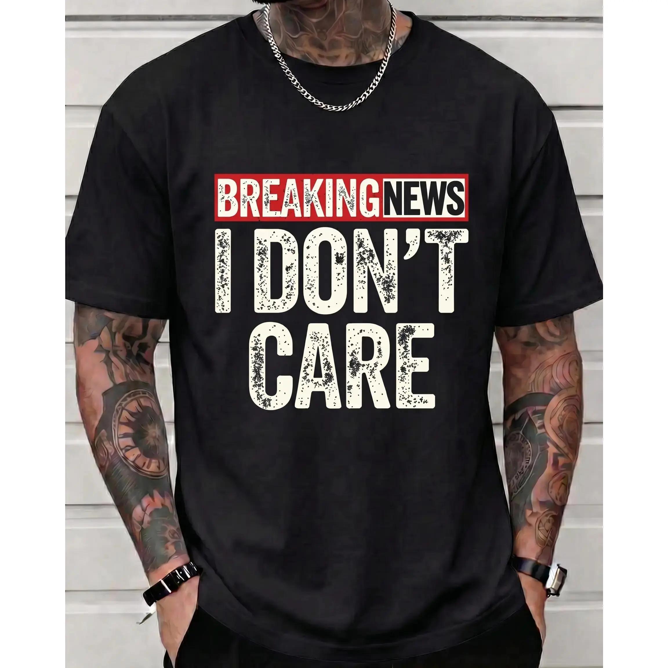 [graphic T–shirt]Breaking News I Don t Care Funny Sarcastic Tee Introvert Graphic Shirt XL