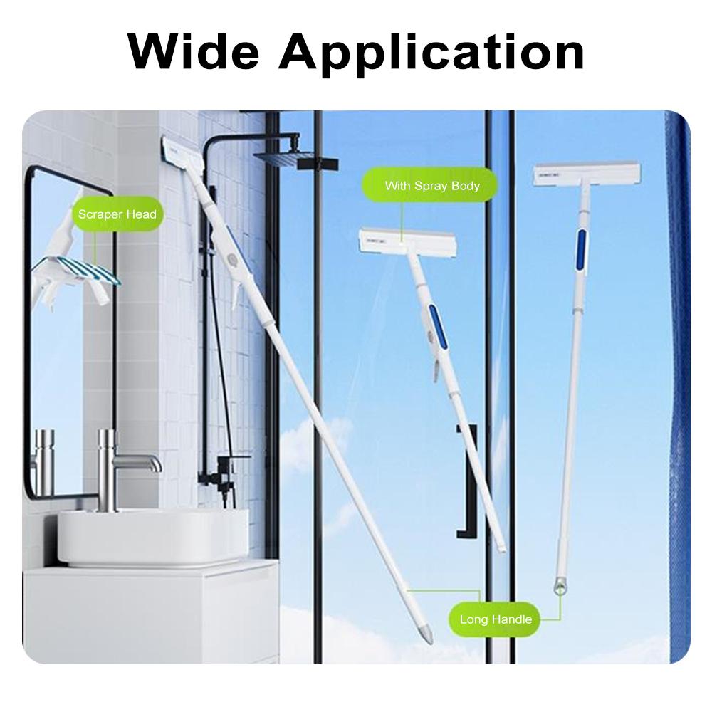 Window Cleaner Window Squeegee Cleaning Tool 2 in 1 with Spray and Double Scraping   for Shower Glass Door Car   Mirrors