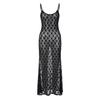 European & American Style Lace See-Through Backless Suspender Dress