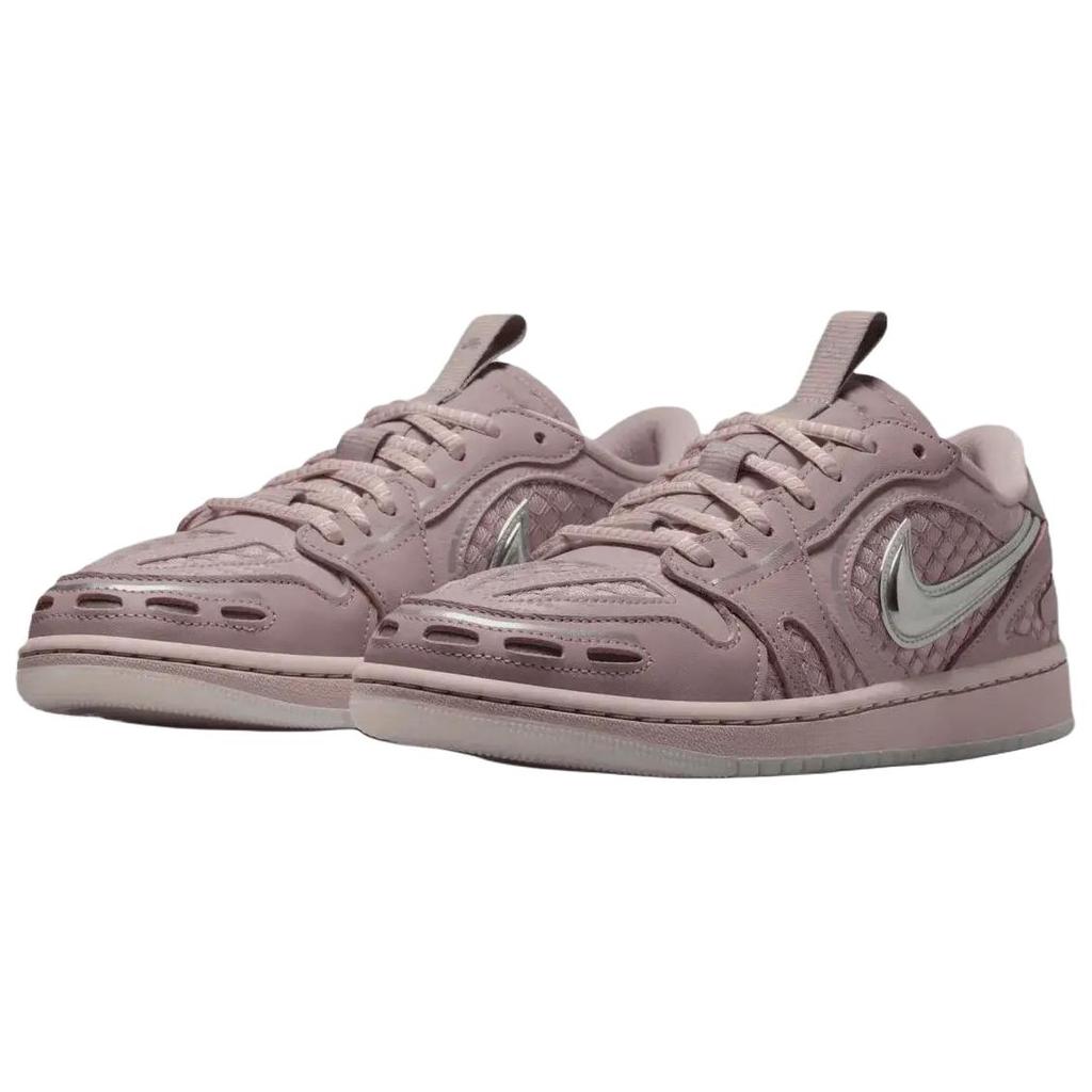 Jordan Air Jordan 1 Breathable Low top Vintage Basketball Shoes Women's Pink Silver HQ2186-601