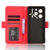 For TECNO Pova 6 Pro 5G LI9 Leather Case Multiple Card Slots Phone Cover -  Red