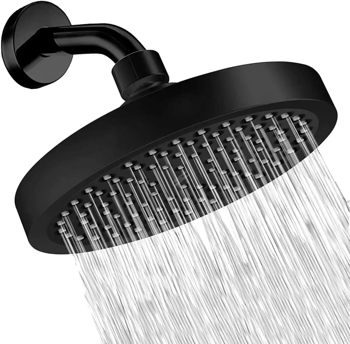 

Round High Pressure Shower Head Angle Bathroom Adjustable Shower Head Luxury Chrome Bathroom Rain Shower Head Black/silver