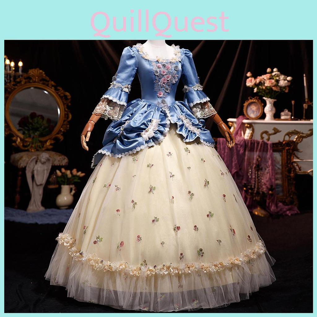 Evening Court French Gown Elegant Stage Dress Theatre Photography Performances