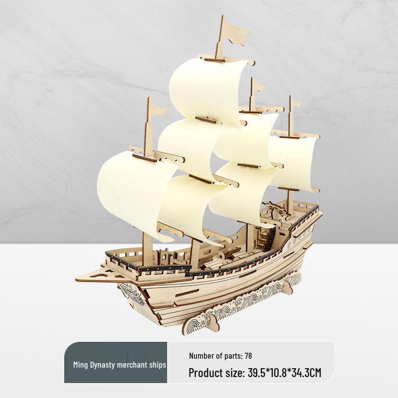 Wooden 3D Military Puzzle Model - Educational DIY Toy for Boys