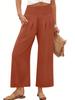 Women's High Waist Elastic Waist Wide Leg Pants In Olive Green