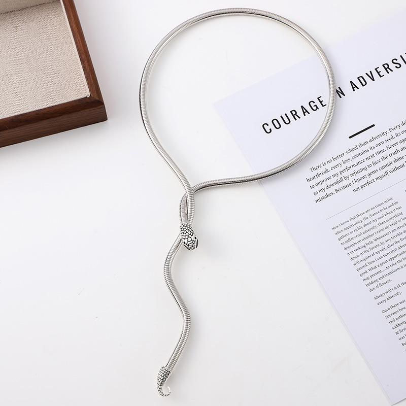 Winding Spirit Snake-Shaped Exaggerated Collar Design Sense Personalized Necklace Exotic Ethnic Style Bracelet Light Luxury High-End Sense Necklace
