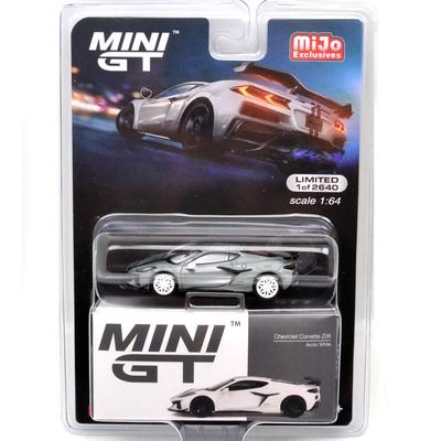 MINI GT 164 Scale U.S. MiJo Toys Limited Edition Chevrolet Corvette Z06 2023 (Arctic White) Chase Car
