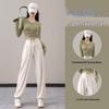 2024 Women's Quick-Dry Running & Yoga Set: Long Sleeve Top & Casual Ice Silk Pants
