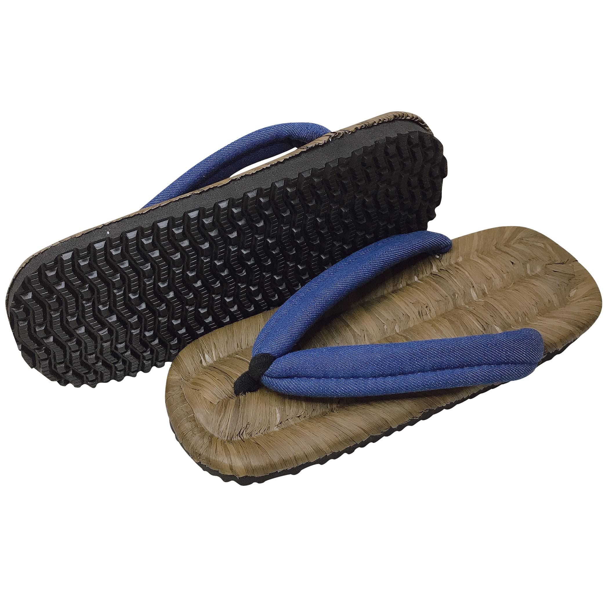 

Geta Radial Crow Cushioned Made in Blue L [Edoten] Sandals, Sole, Bamboo, Strap, Japan, Denim,