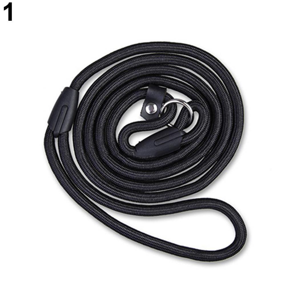 

Регулируемый нейлоновый тренировочный поводок для домашних собак, поводковый ремень, веревка, ошейник с тягой на открытом воздухе M чёрный