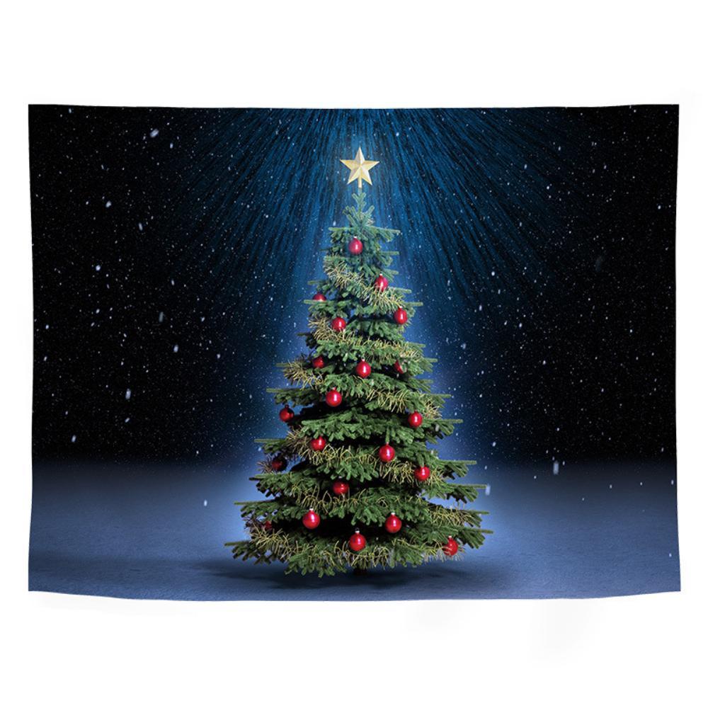 Świąteczny gobelin z nadrukiem, tkanina w tle choinki, tkanina wisząca Ins Wind, pokój noworoczny, tkanina dekoracyjna w akademiku, tkanina ścienna