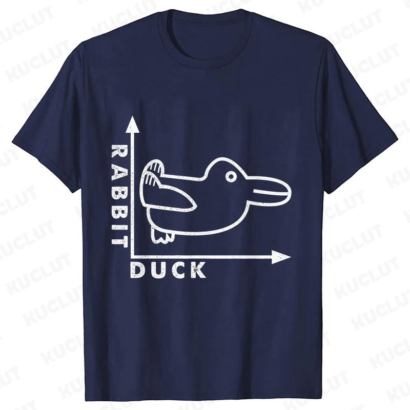 Duck Rabbit Fun Math T Shirt Birthday Gift for Men Funny Adult T-Shirt Men Short Sleeve Tshirt Men Funny Graphic Tee Shirt Tops