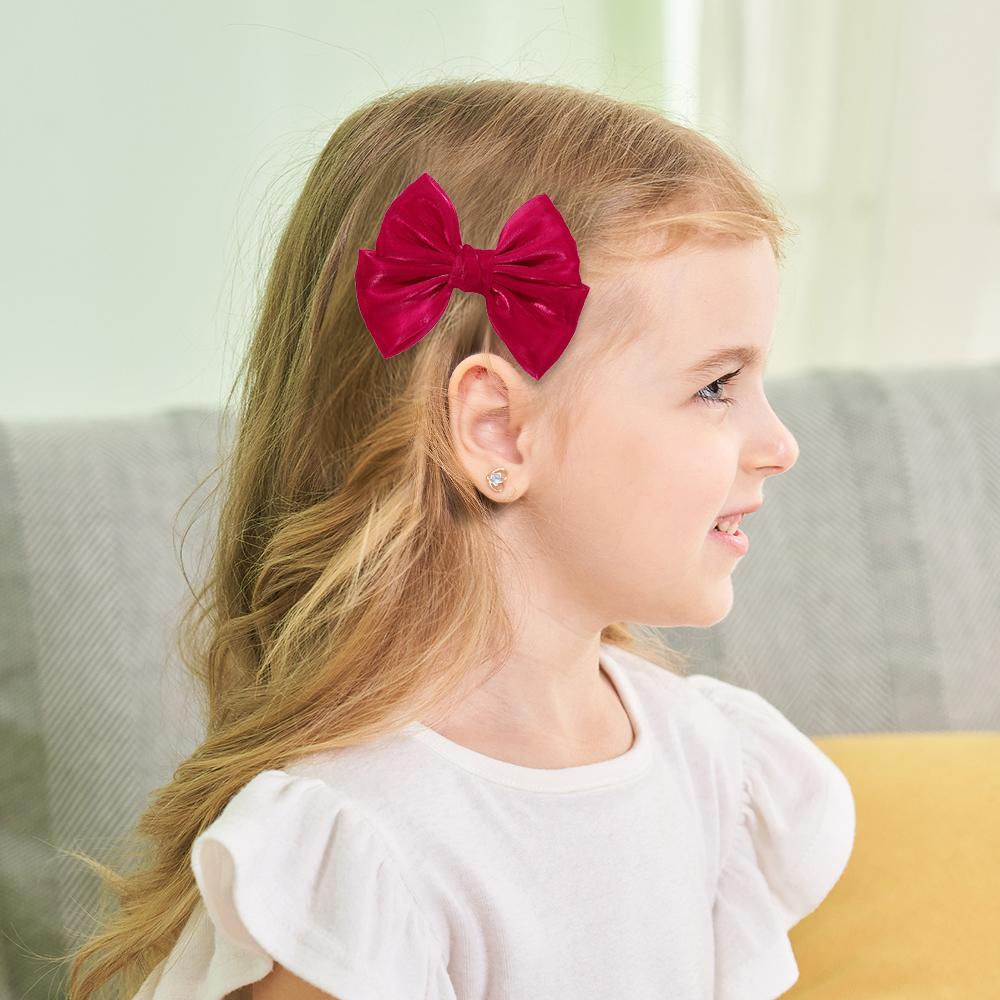 2pcs 4.3inch Girls Organza Bow Hair Clips Cute Baby Bowknot Hairpins Sweet Kids Barrettes Girls Princess Hair Accessories Gift