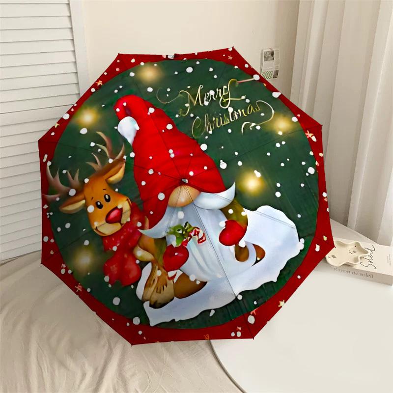 

1PC Christmas Gnome Umbrella-8-Rib Reinforced, Automatic Open, Lightweight & Durable, Cute Fashion Accessory for Outdoor, Beach or Casual Use, Beach U