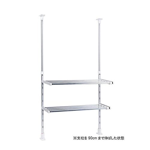 TAKUBO Takubo Draining Shelf Series, Expandable Tension Shelf, 2 Tiers, Width 50-90cm, TP2-90L
