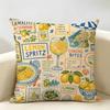 Food Fruits Desserts Puzzle Pattern Cushion Cover Natural Linen Organic Fabric Double-Sided Printing Breathable For Home Decor