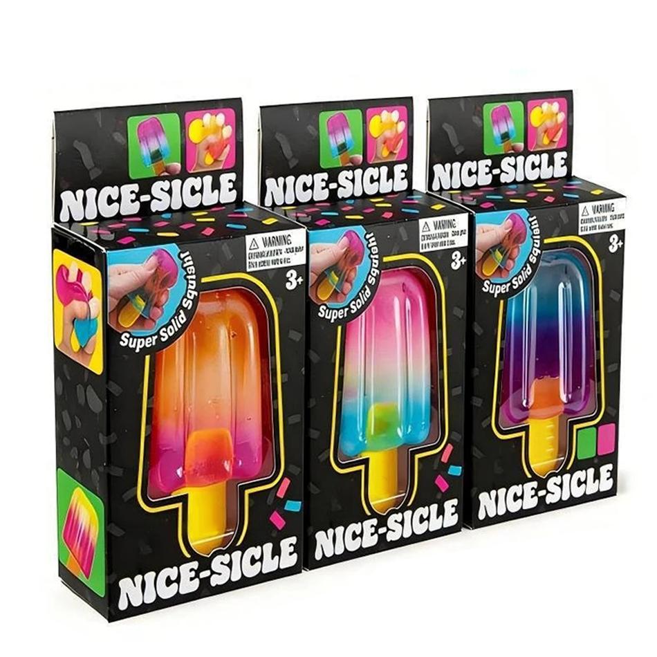 Schylling Needoh Nice Cube Sensory  Nice-Sicle Stress Relief Squishy Cube Anti-Anxiety Squeeze Object For Focus Adhd Population