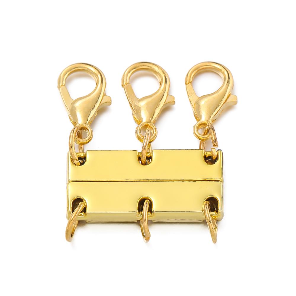 2Set Layered Necklace Clasps Magnetic Bracelet Connectors for Layering Multiple Strands Jewelry Connector Slide Tube Fasteners