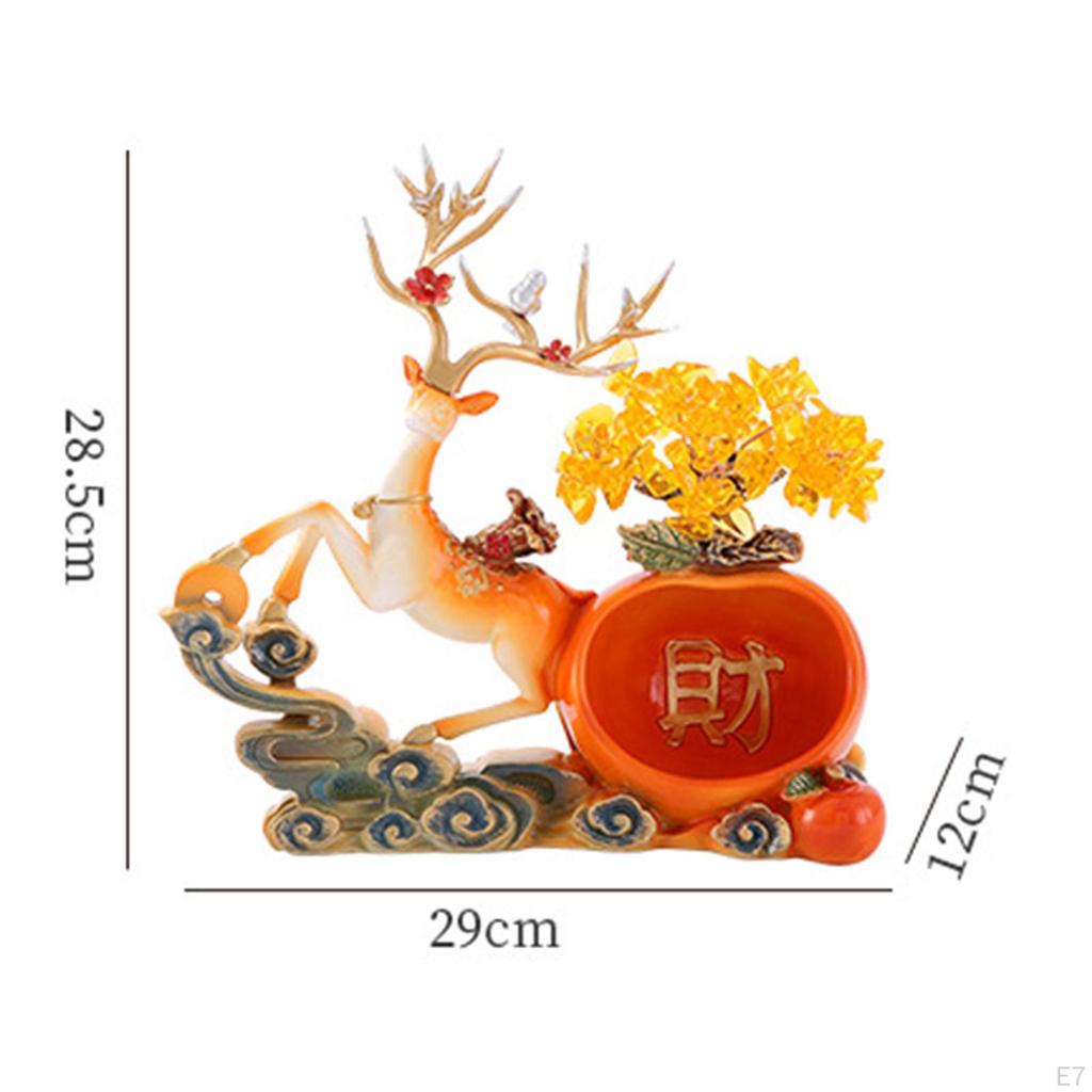 Decorative Deer Figurine Tabletop Ornament Key Storage Rack Crafts Elk Resin Statue for