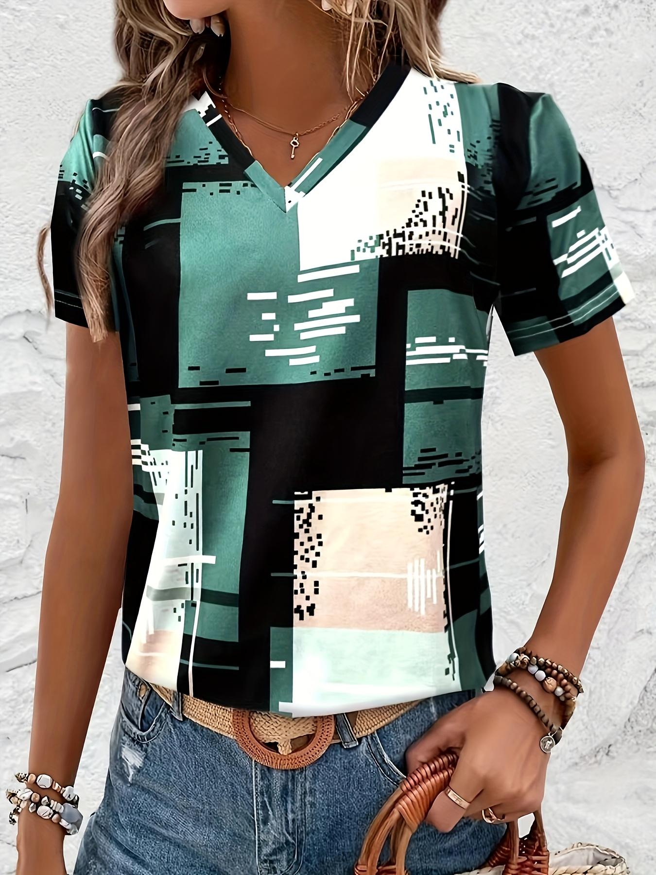 

Women s Summer V-Neck Short Sleeve T-Shirt XL