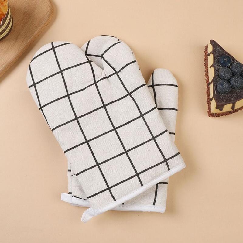 2 pairs of anti-burn oven kitchen gloves White 2p