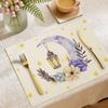 Ramadan Placemat Moon Heat Resistant Non-slip Star Lantern Mosque Table Mat Eid