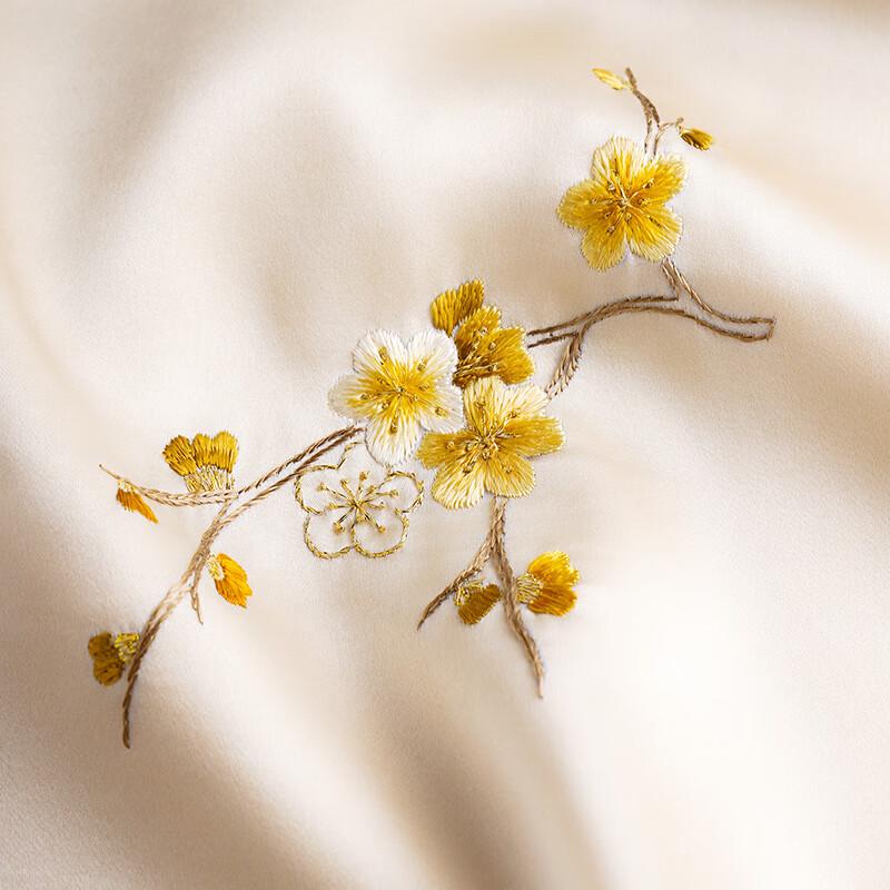 Hang Sifu Suzhou Embroidered 100% Mulberry Silk Scarf Shawl