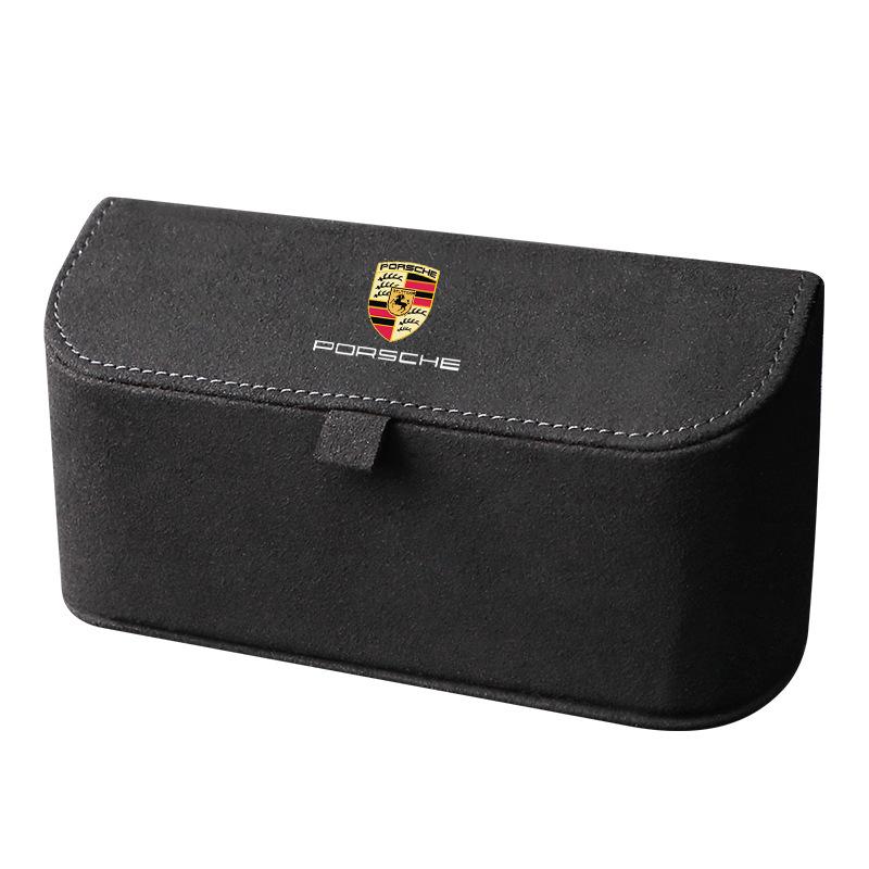 პორშე ზამშის მზის დამცავი სათვალის დამჭერი - მანქანის მზის სათვალის შესანახი და ინტერიერის დეკორის აქსესუარი