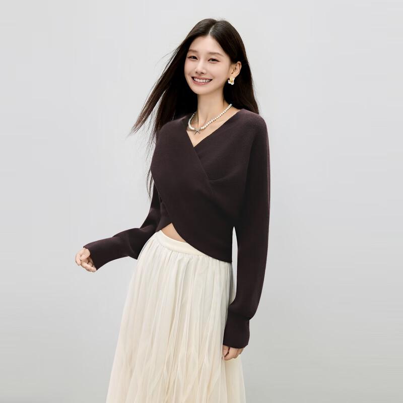 

Batwing Sleeve V-Neck Knit Sweater L