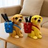Plastic Dog Pen Holder Multi-function Makeup Brush Cylinder Puppy Storage Bucket  Student