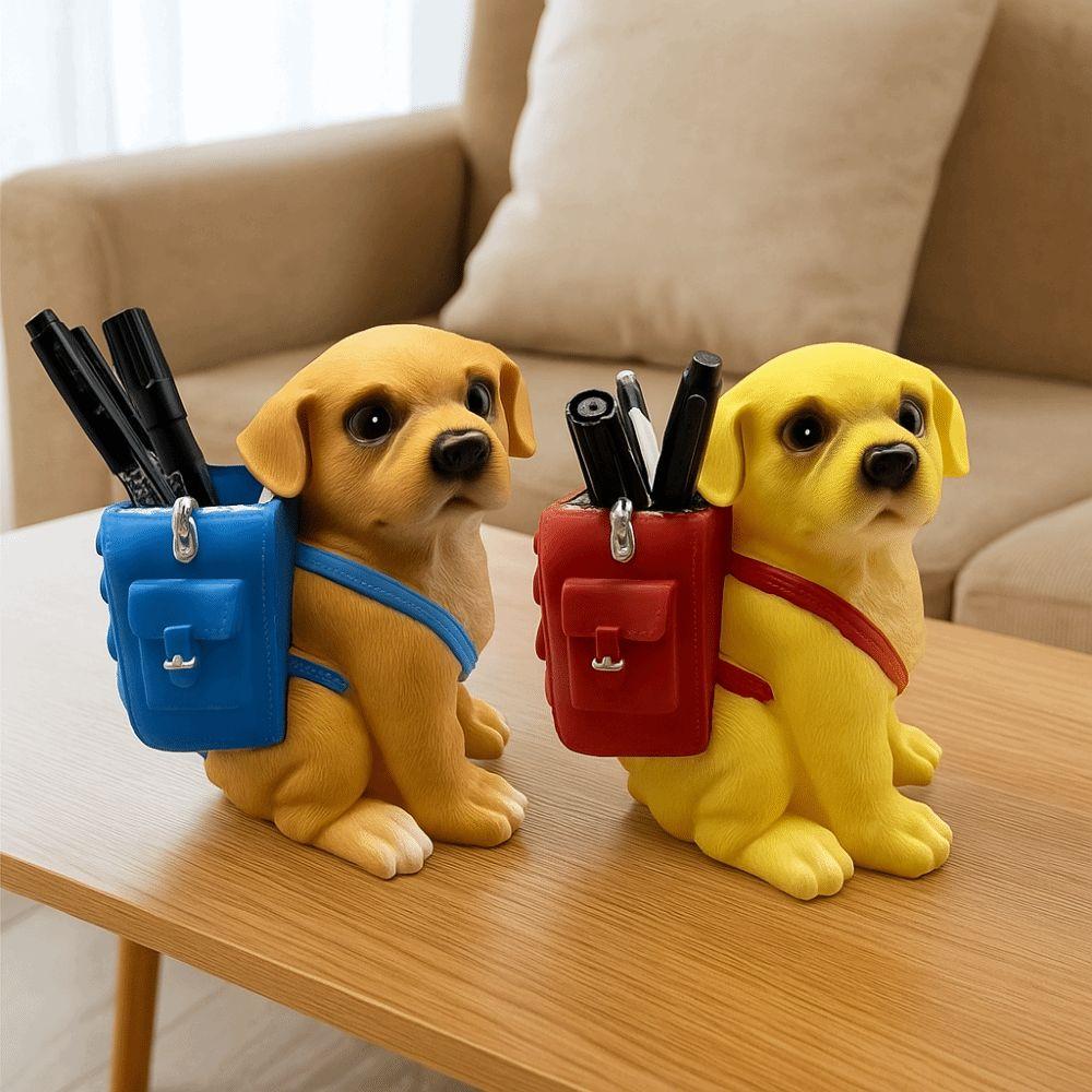 Plastic Dog Pen Holder Multi-function Makeup Brush Cylinder Puppy Storage Bucket Dormitory