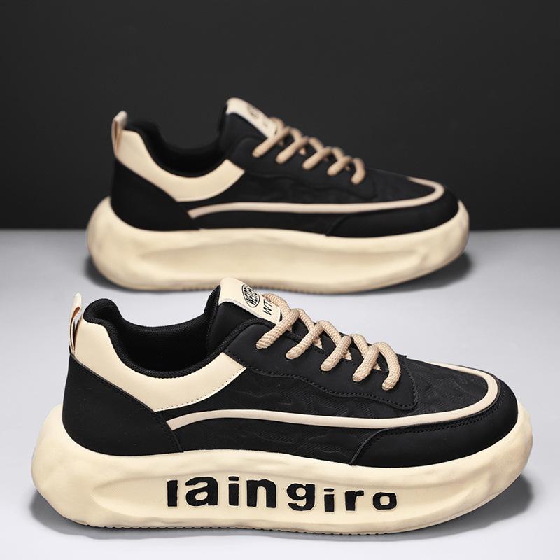 Men's shoes summer 2025 Korean version of casual board shoes, thick-soled sports small white tide shoes, high-end popular skateboard shoes