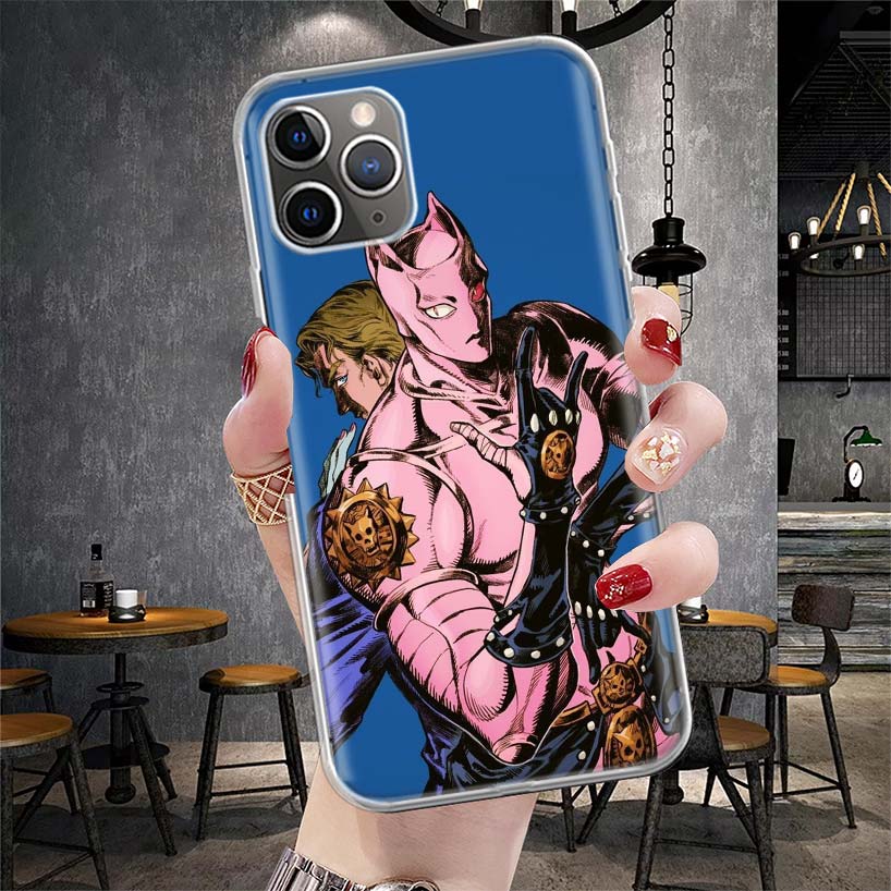 Anime JoJo Killer Queen Soft Phone Case For IPhone 11 17 Air 16E 16 Pro Max 15 + 14 Plus 13 Mini 12 Apple 7 SE 8 Fundas Coque 11