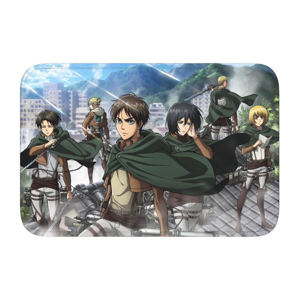 Attackes On Titan Front Door Mat Anti-Slip Indoor Welcome Waterproof  Doormat Living Room  Entrance Rug Carpet Footpad
